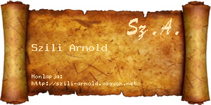 Szili Arnold névjegykártya